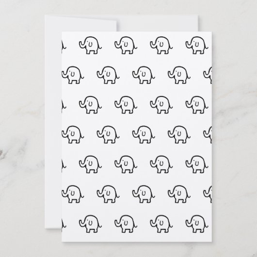 Baby shower Jongen Meisje Olifant Patterns Grijs Z Kaart (Achterkant)