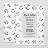 Baby shower Jongen Meisje Olifant Patterns Grijs Z Kaart (Voorkant / Achterkant)