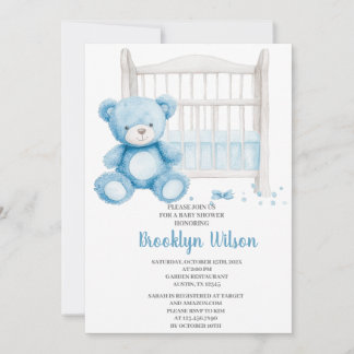 Baby Shower Jongen Olifant Uitnodiging