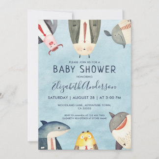 Baby Shower. Jongen. Schattigee, elegante kaartuit Kaart