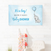 Baby shower jongen van de acute olifant spandoek (Insitu)