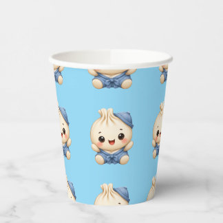 Baby shower jongens babybroodje papieren bekers