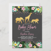 Baby shower Jungle Invitation Baby shower tropical (Devant)