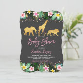 Baby shower Jungle Invitation Baby shower tropical (Debout devant)