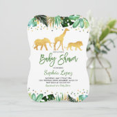 Baby shower Jungle Invitation Baby shower tropical (Debout devant)