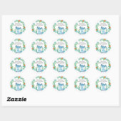 Baby shower Jungle Rhino Merci Favoriser Sticker (Feuille)