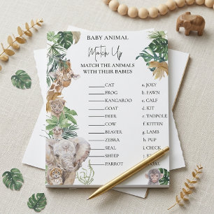 Baby Shower Jungle Safari Dieren Memory Game Notitieblok
