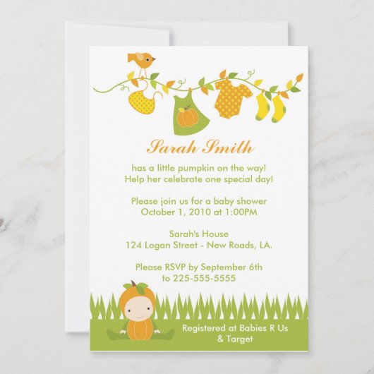 Baby Shower Kaart (Voorkant)