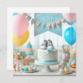 Baby shower kaart (Voorkant / Achterkant)