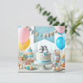 Baby shower kaart (Staand voorkant)