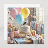 Baby shower kaart (Voorkant / Achterkant)