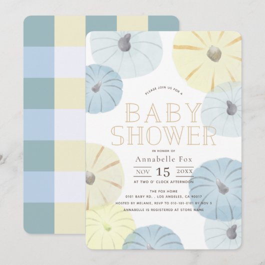 Baby shower kaart (Voorkant / Achterkant)