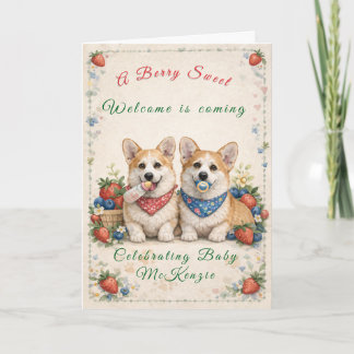 Baby Shower Kaart met Corgi's