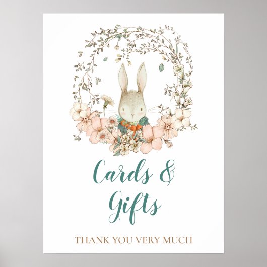 Baby shower Kaarten cadeaubord Poster (Voorkant)