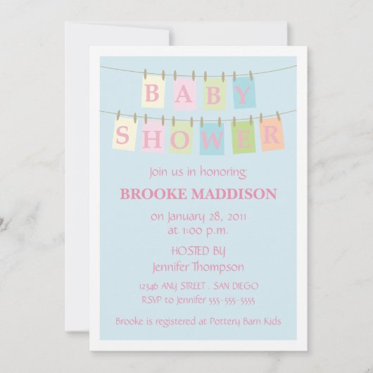 baby shower Kast-roze Kaart (Voorkant)