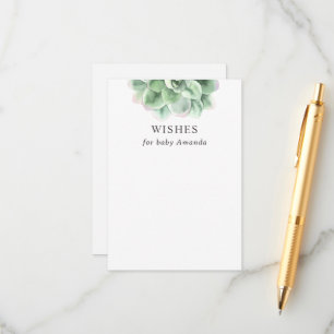 Baby shower Keepsake   Succulent Wensen voor Baby Informatiekaartje