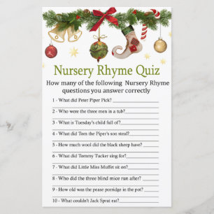 baby shower kerst met Nursery Rhyme Quiz