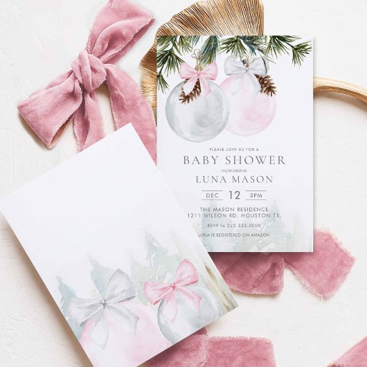 Baby shower kerstmis kaart