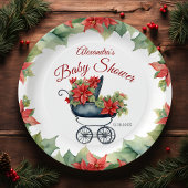 Baby shower kerstverzekering papieren bordje