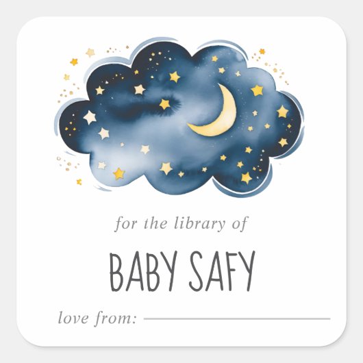 Baby shower keukenbord vierkante sticker (Voorkant)