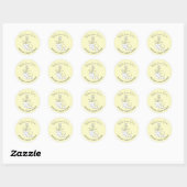 Baby shower Kijk me Grow Yellow Heart Plant Ronde Sticker (Vel)