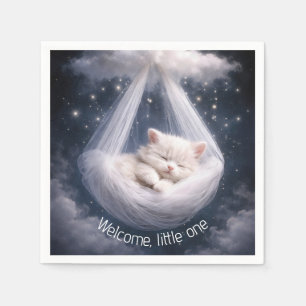 Baby Shower Kitten in een Tule Hangmat Servet