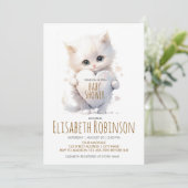 Baby shower Kitten Invitation personnalisée (Debout devant)