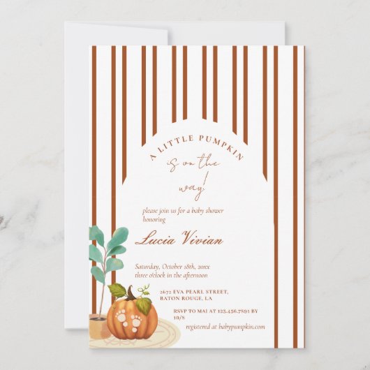 Baby shower kleine pompoHerfst Kaart (Voorkant)