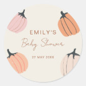 Baby shower kleine pompoHerfst Ronde Sticker (Voorkant)