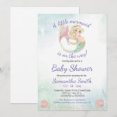 Baby shower Kleine Zeemeermin Kaart (Voorkant / Achterkant)