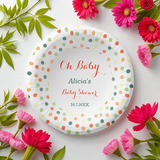 Baby shower Kleurrijke Stippen Regenboog Papieren Kommen