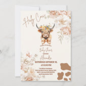 Baby shower Koe Greenery Highland Koe Kaart (Voorkant)