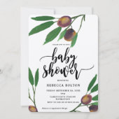 baby shower kraft moderne olive toscane invitation (Devant)