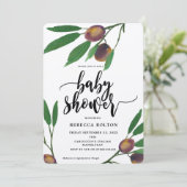 baby shower kraft moderne olive toscane invitation (Debout devant)