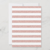 Baby shower kroongoud & roze moderne strips kaart (Achterkant)