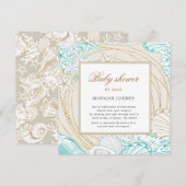 baby shower kust van turkooise goudkust (Voorkant / Achterkant)