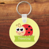 Baby shower: Kute Baby Ladybug met hartspikkels Sleutelhanger (Voorkant)