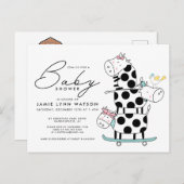 BABY SHOWER | Kute Koe Briefkaart (Voorkant / Achterkant)