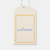 Baby shower Label Geel en blauw Cadeaulabel (Voorkant)