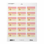 Baby shower Label - Roze geruite ooievaar - Het is (Full Sheet)