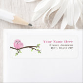 Baby shower Label - Roze Moeder & Baby Uil (Insitu)