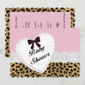 Baby shower Lace Léopard Invitation (Devant / Derrière)