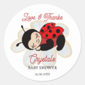 Baby shower Ladybug faveur autocollants (Devant)