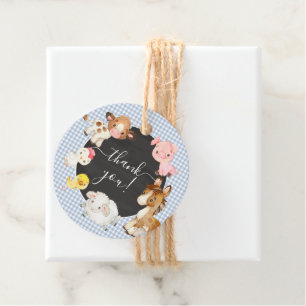 Baby shower landbouwhuisdieren bedankjes labels