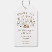 Baby shower landbouwhuisdieren cadeaulabel (Voorkant)