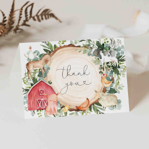 Baby shower landbouwhuisdieren Hartelijk dank Bedankkaart