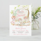 Baby shower landdieren kaart (Staand voorkant)