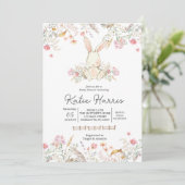 Baby shower lapin, bébé lapin Invitation (Debout devant)