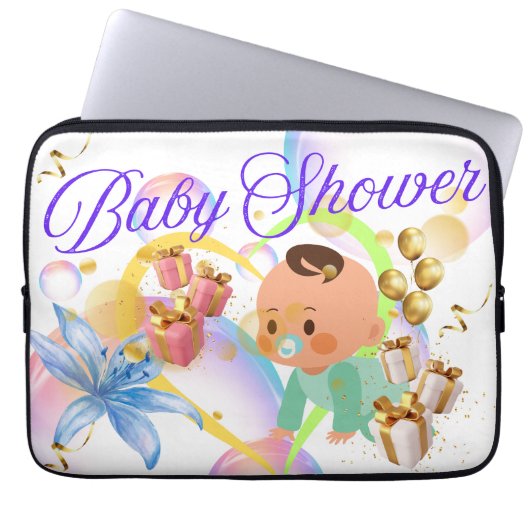 Baby shower laptop sleeve (Voorkant)