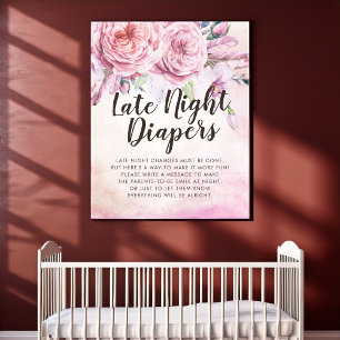 Baby shower late nacht diapers Boho-ventilator Poster